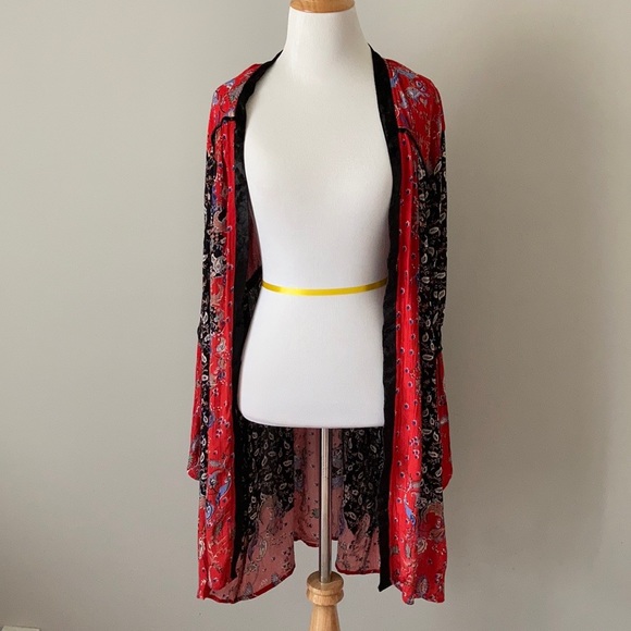 SOLD OUT NWT Boho Gypsy Patchwork Kimono Velvet S - Picture 9 of 13